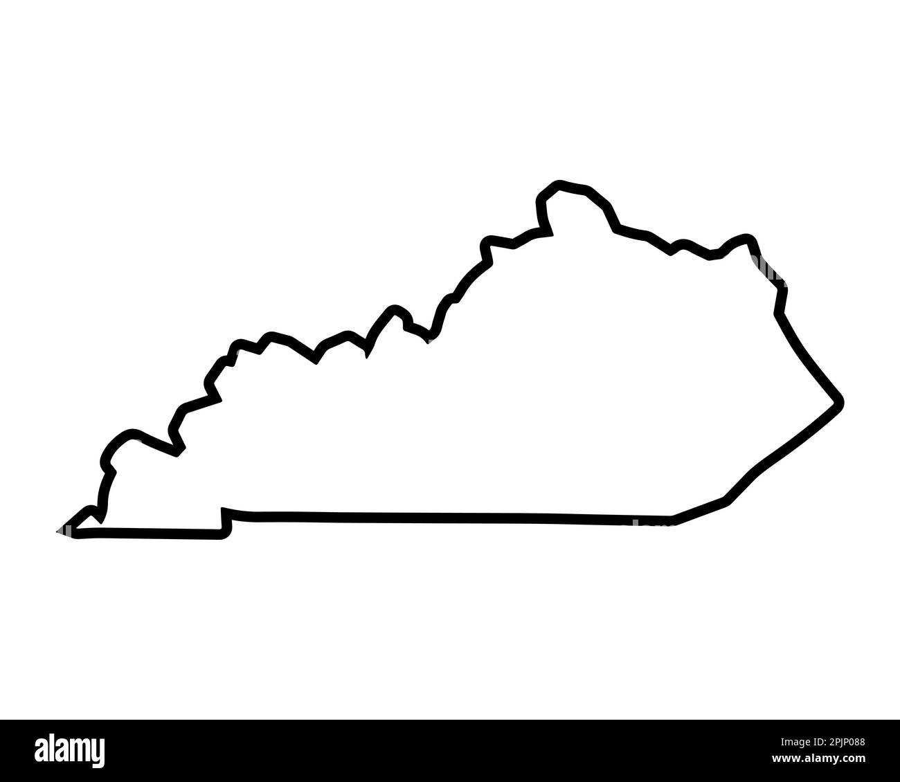 Carte de l'état du Kentucky. Carte DE l'état DES ÉTATS-UNIS. Symbole ...