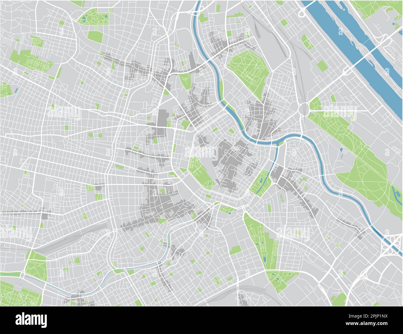 Carte vectorielle de la ville de Vienne avec des couches séparées bien organisées. Illustration de Vecteur
