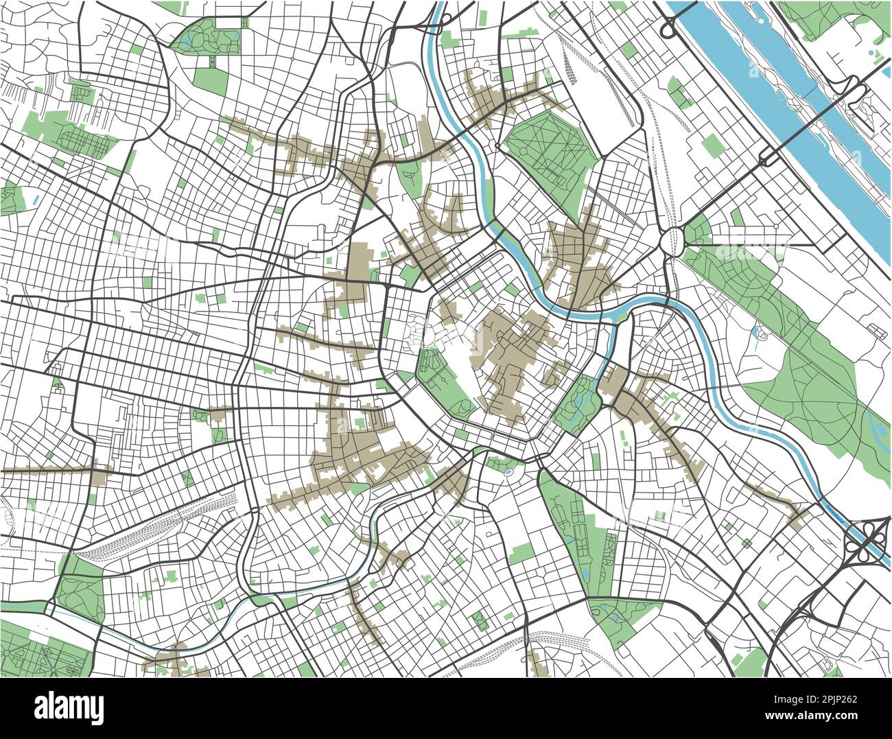 Carte colorée de la ville de Vienne. Illustration de Vecteur