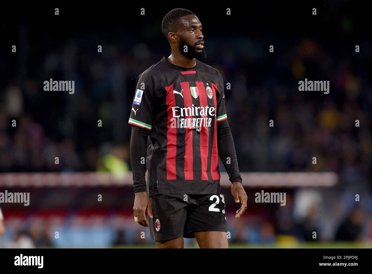 Naples, Italie. 2 avril 2023. Fikayo Tomori d'AC Milan pendant la série Un match entre SSC Napoli et AC Milan au Stadio Diego Armando Maradona Naples Italie le 02 avril 2023. Credit: Franco Romano/Alay Live News Banque D'Images