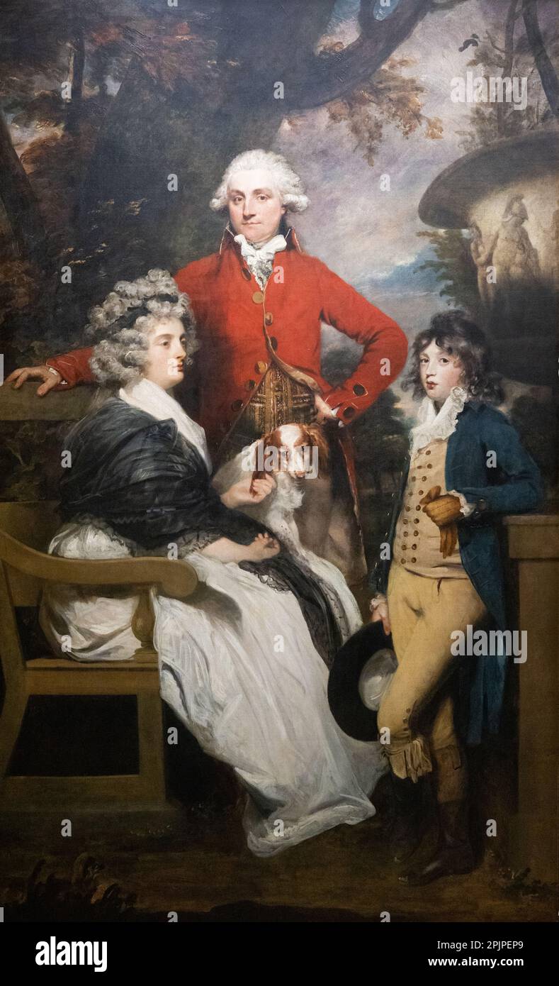 Peinture de Sir Joshua Reynolds; la famille Bradyll, 1789; peintre de portrait britannique du 18th siècle. Banque D'Images
