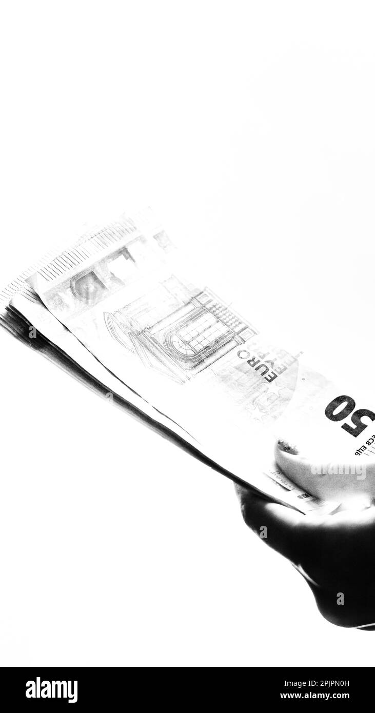 DEVISE EURO. Inflation en Europe, argent en euros. L'Union européenne Banque D'Images