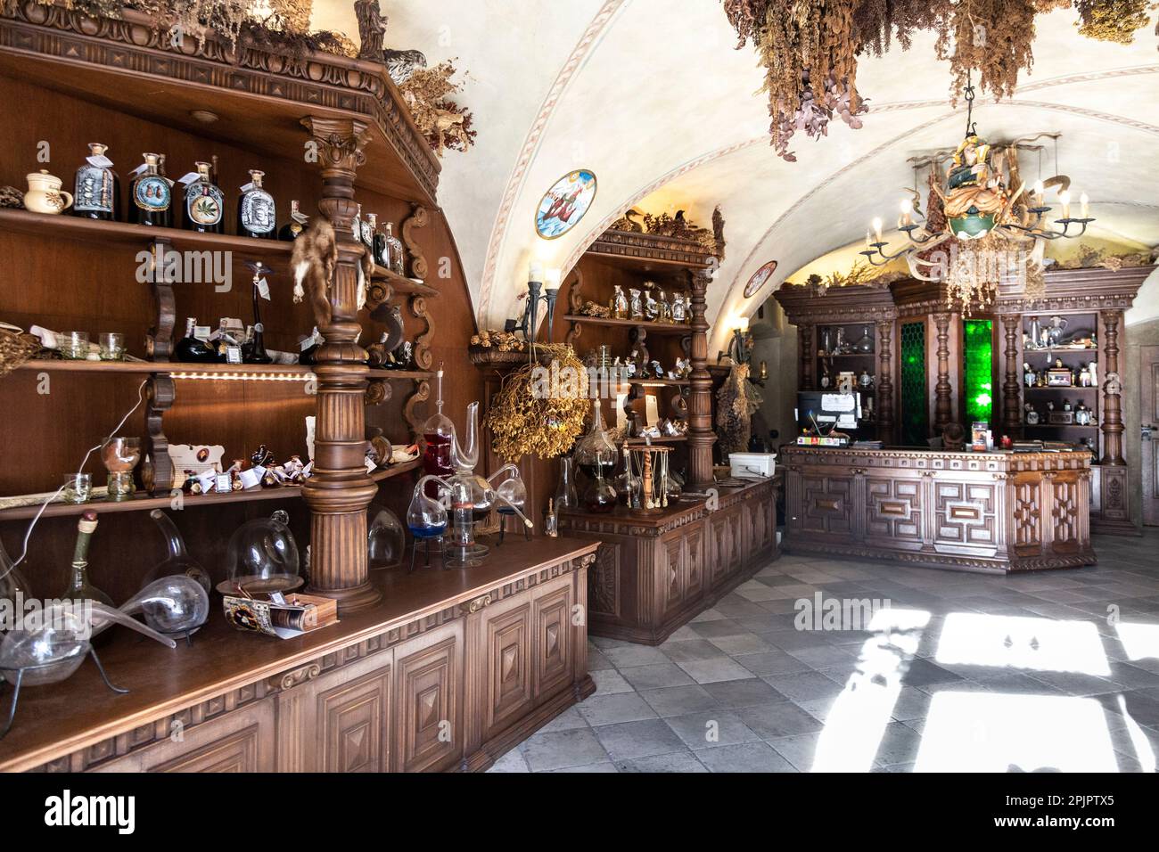 Atelier alchimiste historique Speculum Alchemiae, Prague, République tchèque Banque D'Images