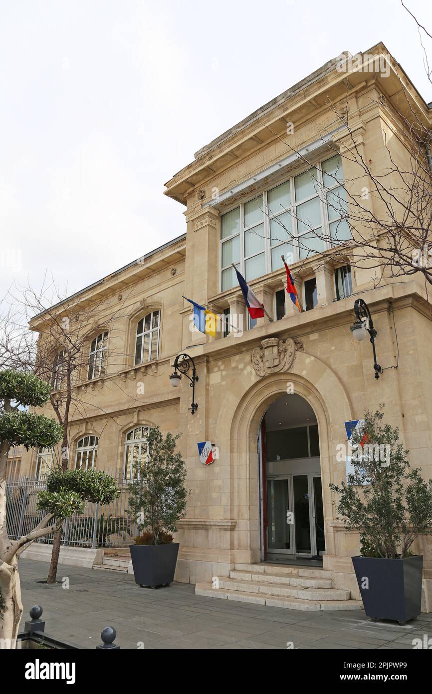 Hôtel de ville (2nd et 3rd arrondissements), le Panier (vieille ville), Marseille, Bouches-du-Rhône, Provence, France, Mer Méditerranée, Europe Banque D'Images