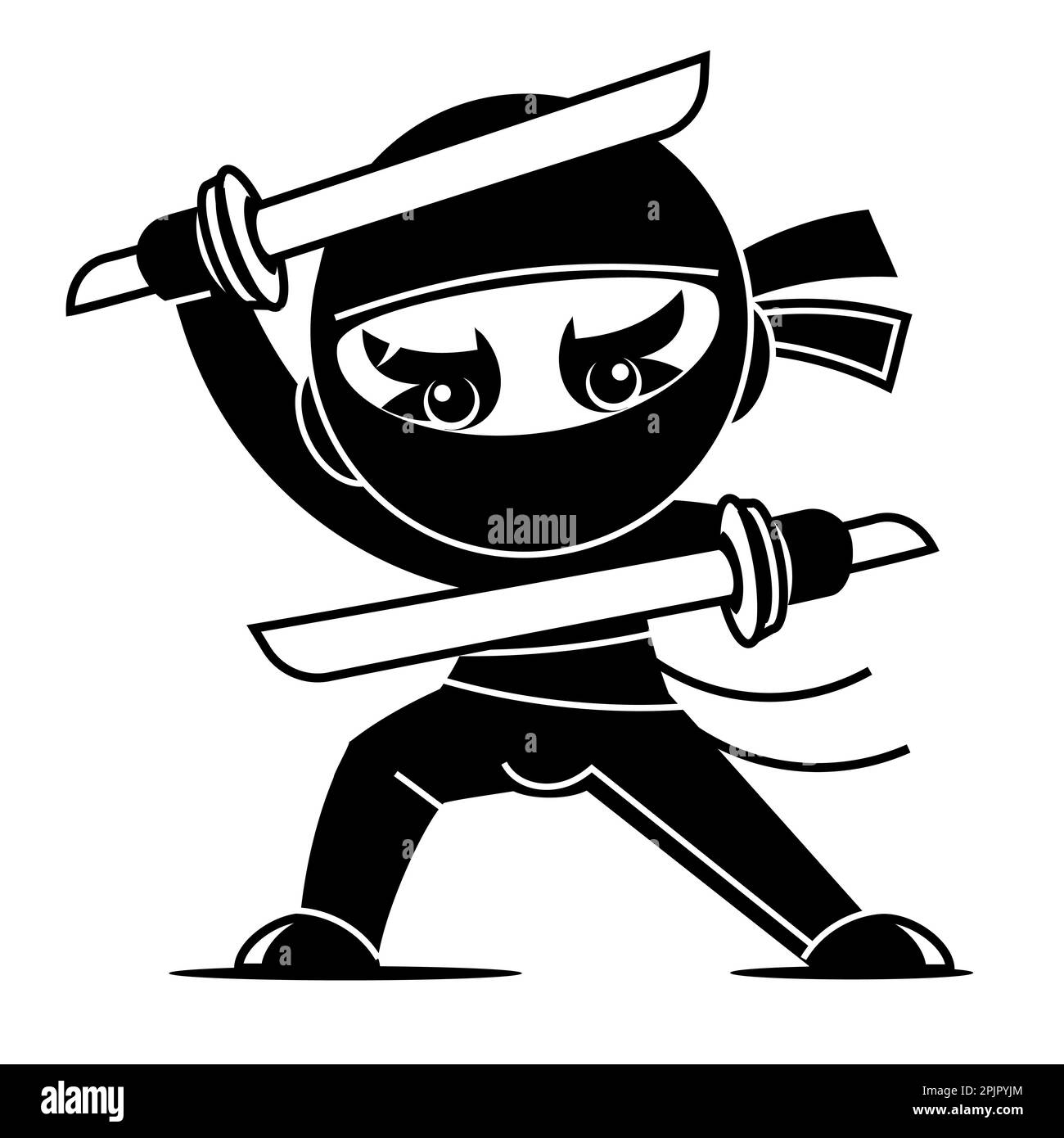 Personnage féminin Ninja Manga pour Comics dans Vector Illustration de Vecteur