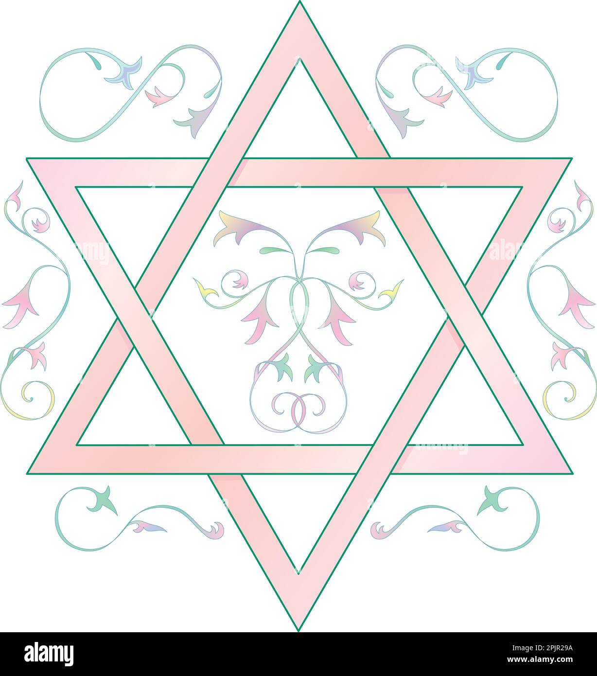 Star of David, conçu pour une invitation de Bat Mitzvah, cet art pourrait également être utilisé pour un mariage ou un groupe de femmes. Illustration de Vecteur