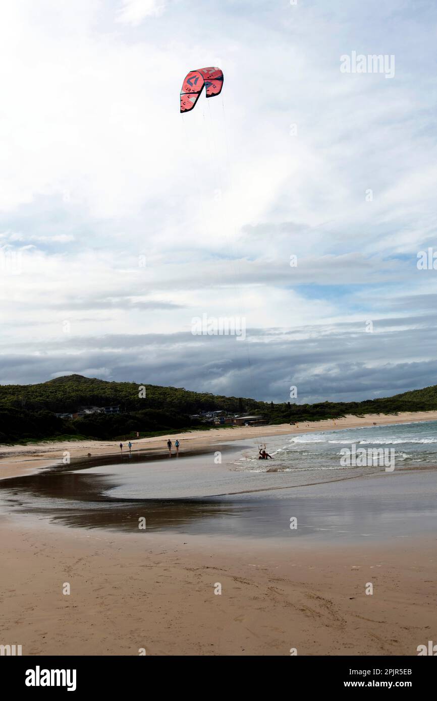 Fingal Beach ou Fingal Bay Port Stephens, Nouvelle-Galles du Sud, Australie. La plage de Fingal est une magnifique plage de sable blanc nichée sous Fingal Head. Fingal Bea Banque D'Images