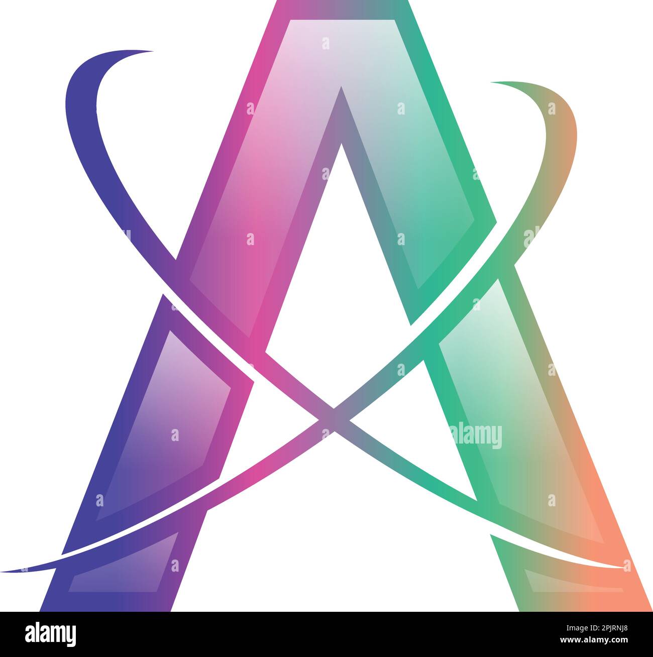 Lettre initiale UN modèle de dessin vectoriel de logo Illustration de Vecteur