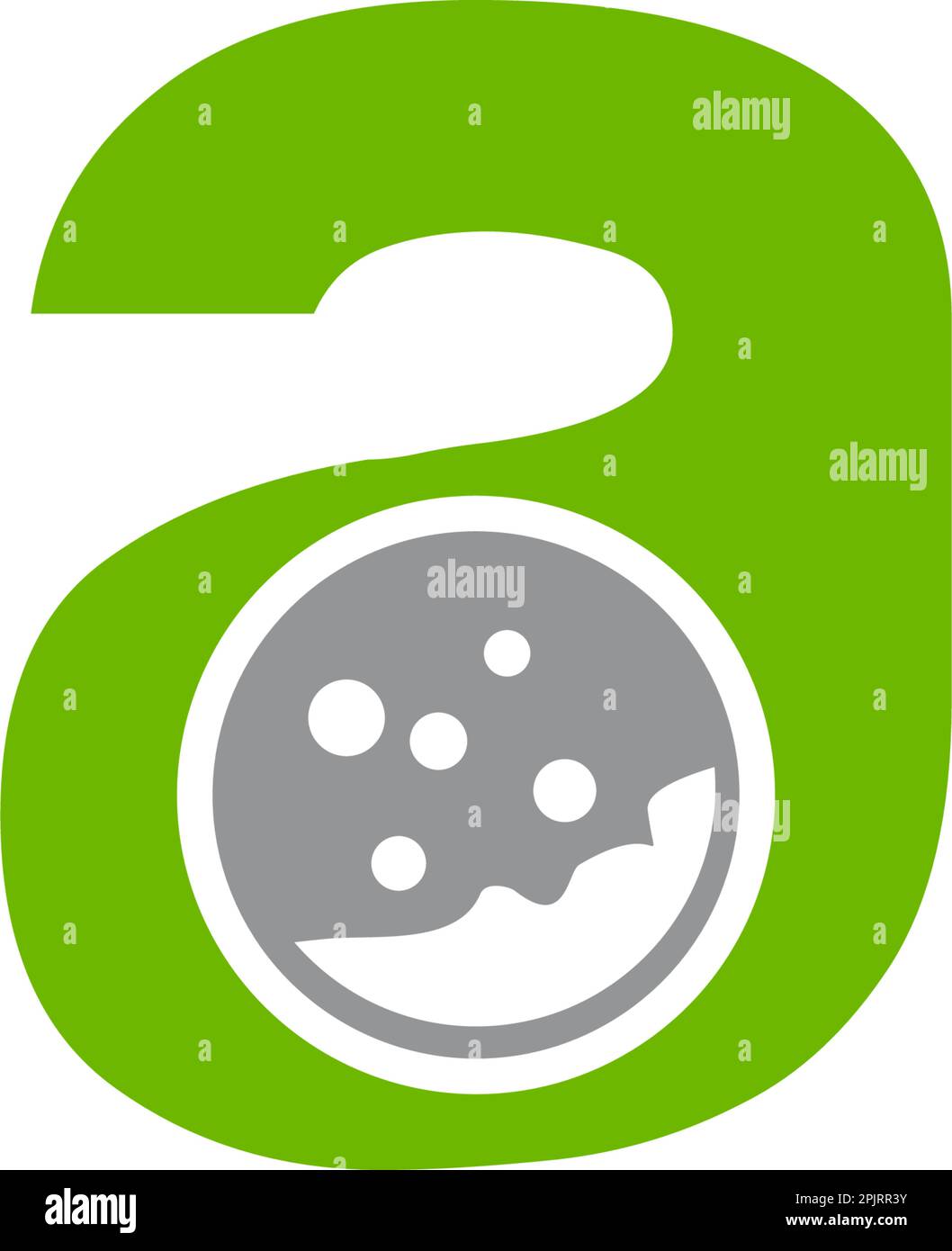 Lettre initiale Un élément de conception de logo d'icône de golf Illustration de Vecteur