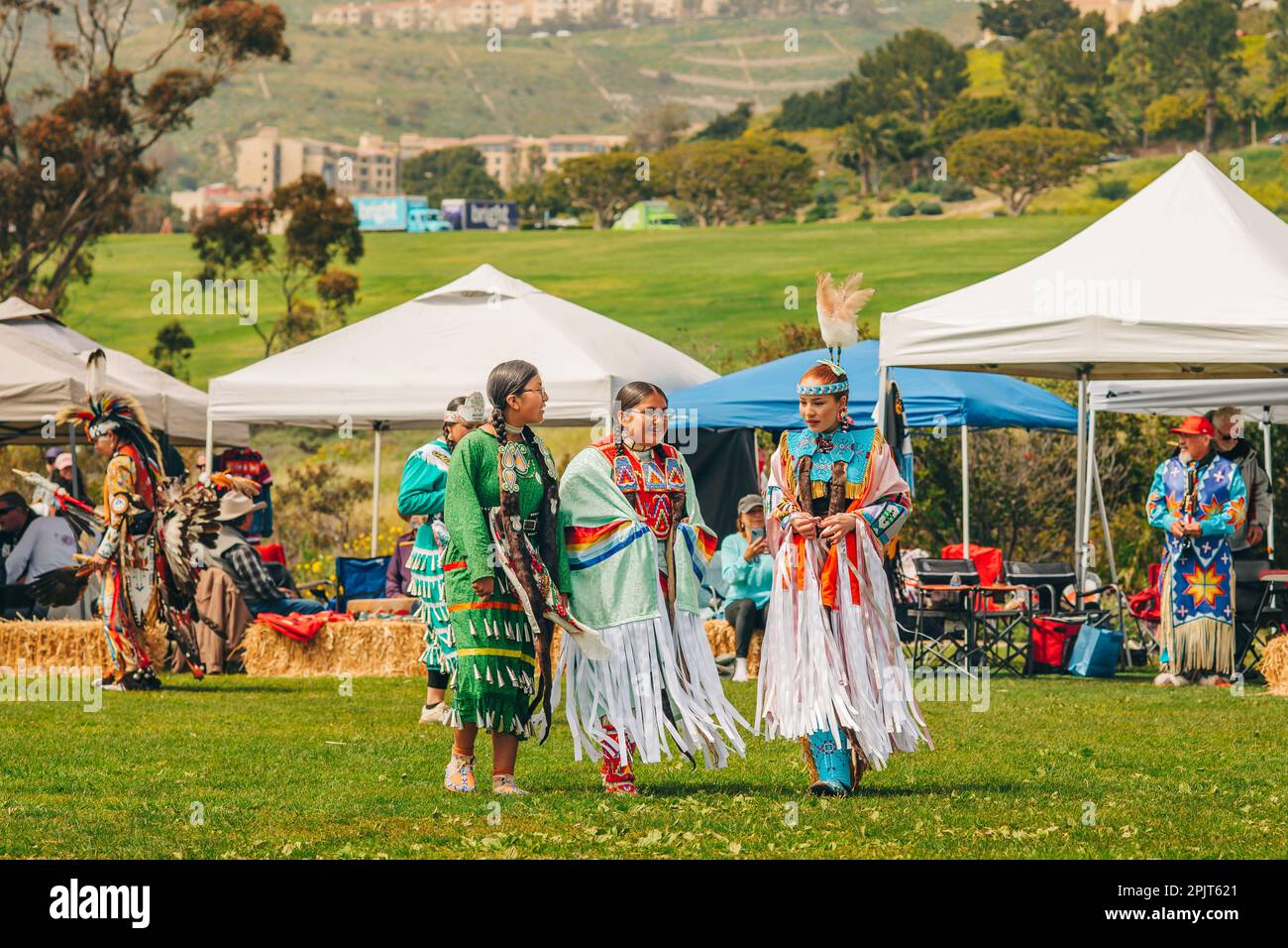 Malibu, Californie, États-Unis - 2 avril 2023. Chow Wow de jour de Chumash et rassemblement inter-tribal. Le parc Malibu Bluffs fête ses 23 ans d'accueil Banque D'Images