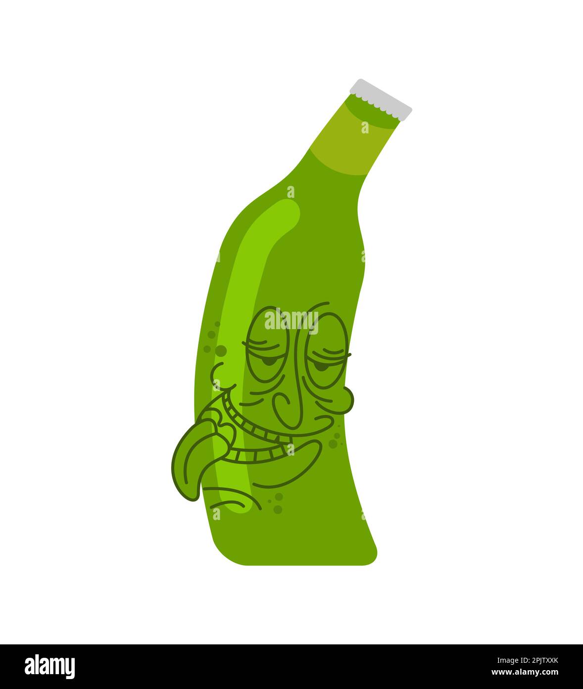 Caricature de bouteille de bière en état d'ivresse isolée. Illustration alcoolique Illustration de Vecteur