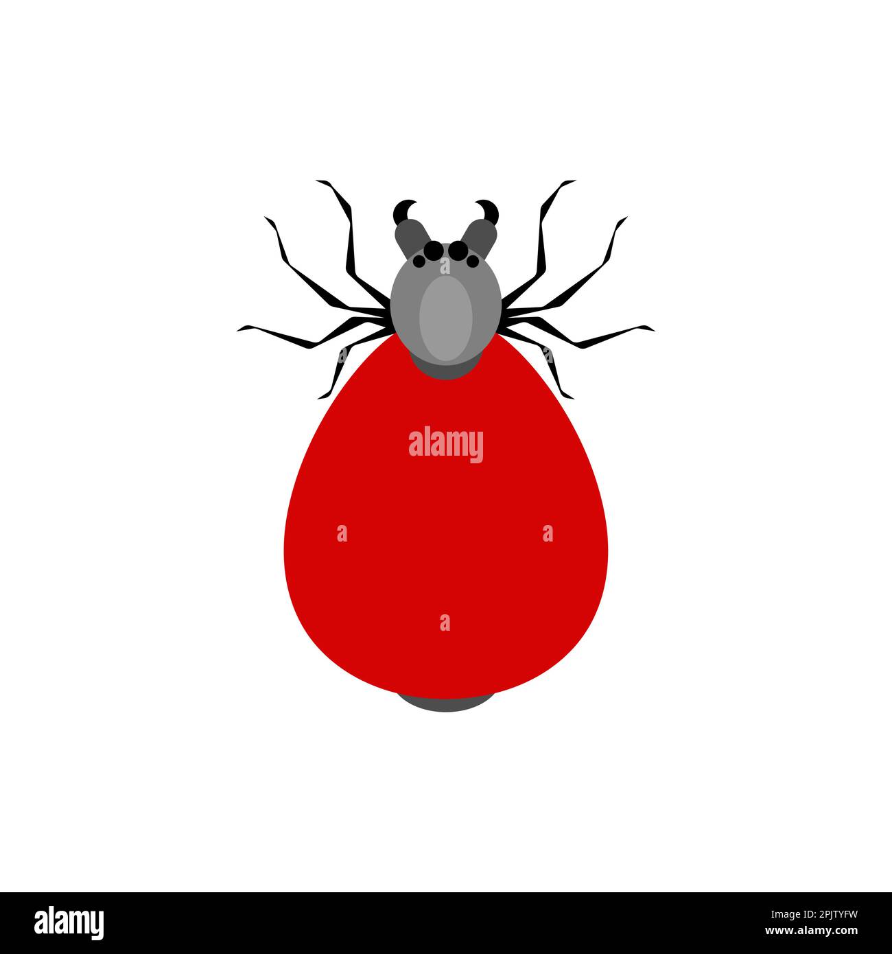 Acarien isolé. Coche rouge encéphalitique. Illustration vectorielle Illustration de Vecteur