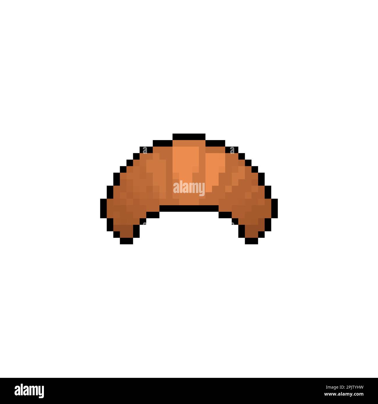 Pixel croissant art. bagel 8 bits pixélisé. Illustration vectorielle Illustration de Vecteur