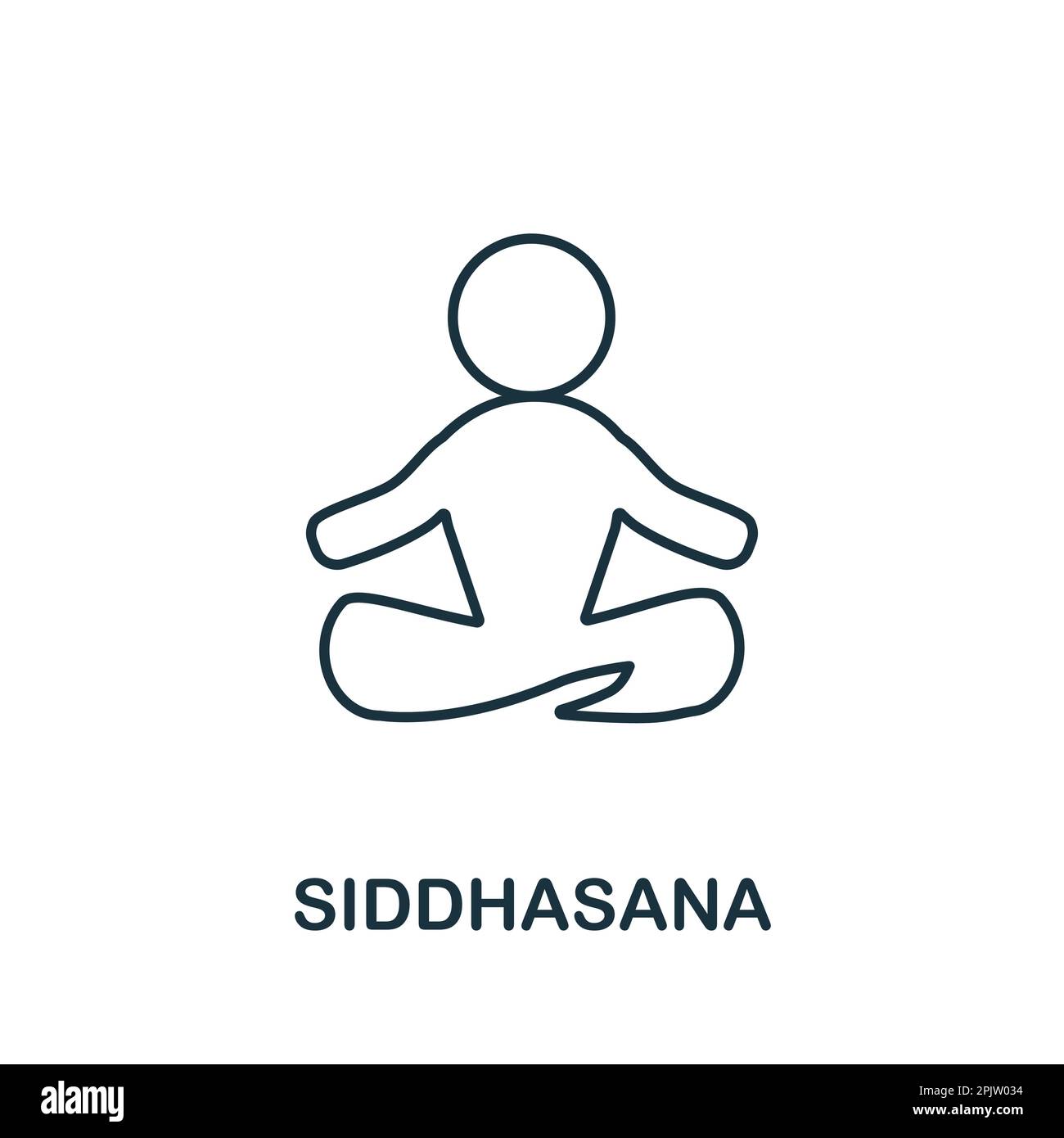 Icône de ligne siddhasana. Un élément simple de la collection de yoga. Icône de contour Siddhasana créative pour la conception de sites Web, les modèles, les infographies et plus encore Illustration de Vecteur