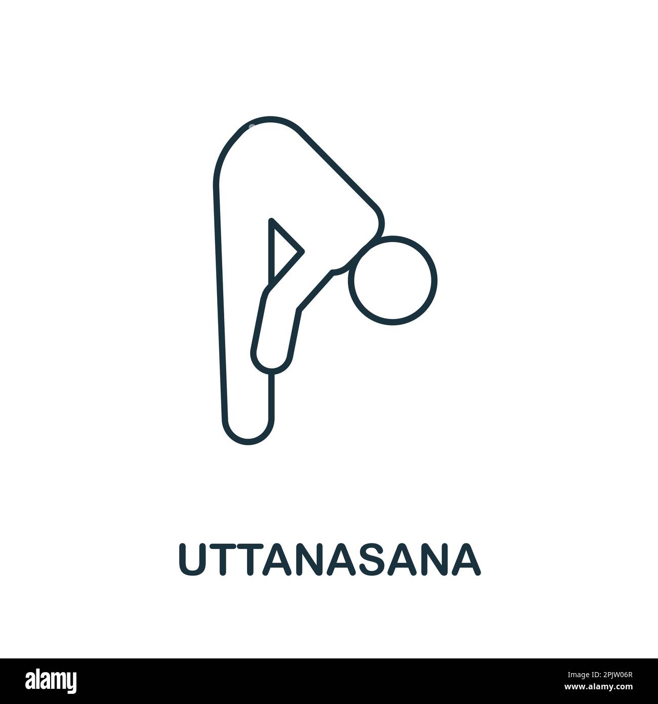 Icône de ligne Uttanasana. Un élément simple de la collection de yoga. Icône de contour Creative Uttanasana pour la conception Web, les modèles, les infographies et plus encore Illustration de Vecteur