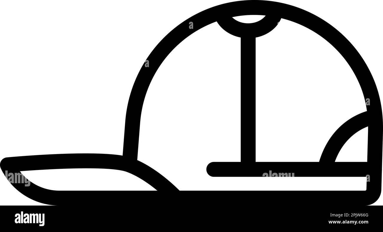 Vecteur de contour de l'icône de la tête de crête. Chapeau de baseball. Objet décontracté Illustration de Vecteur