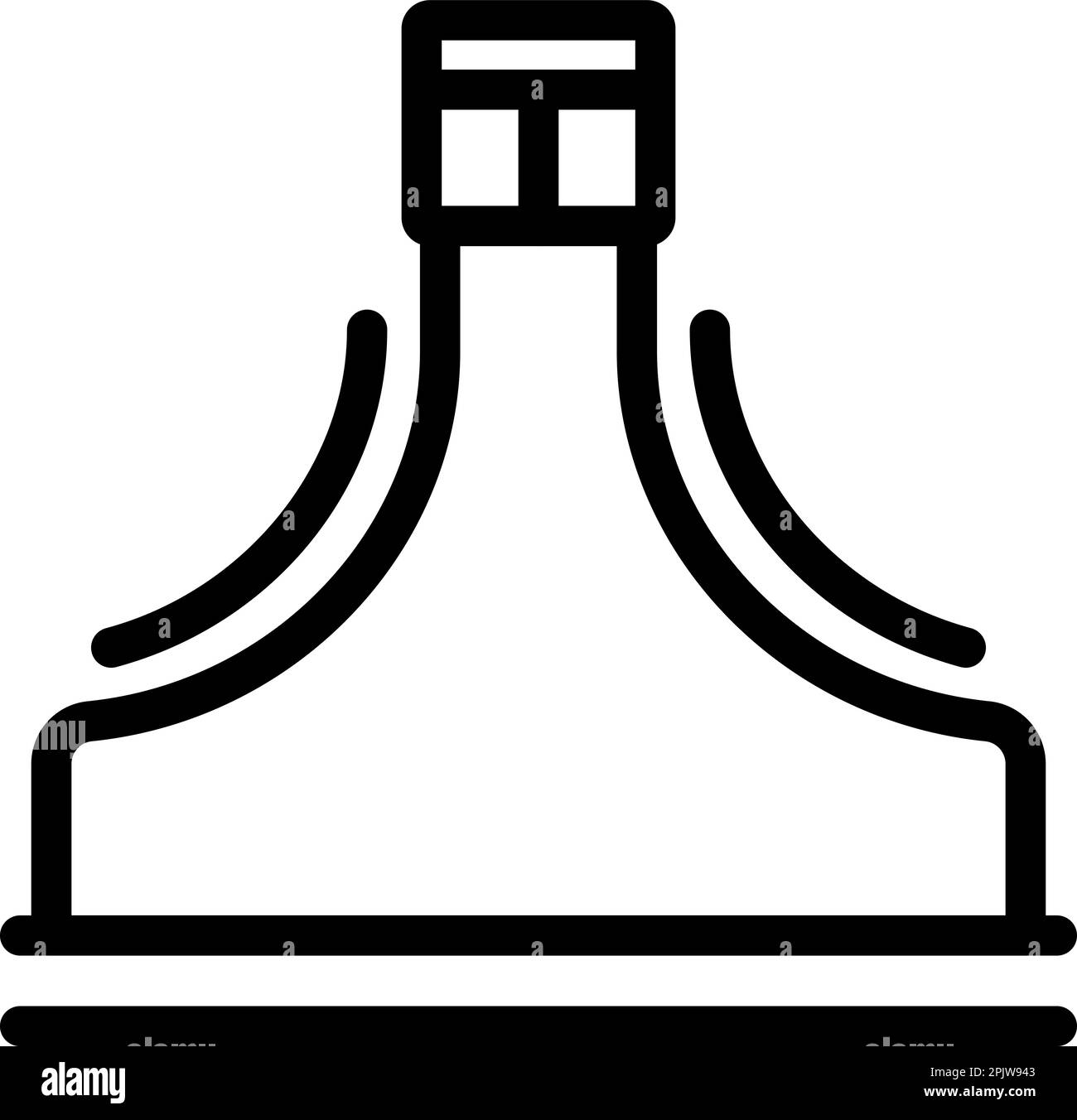 Vecteur de contour de l'icône de tracé de paroi. Parc de skate. Stade de la ville Illustration de Vecteur