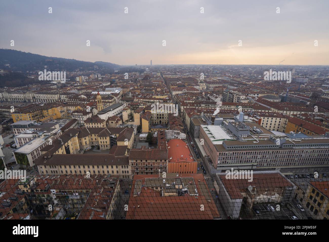 Vue de Mole Antonelliana, intérieur, ascenseur, Turin, Italie, Europe Banque D'Images