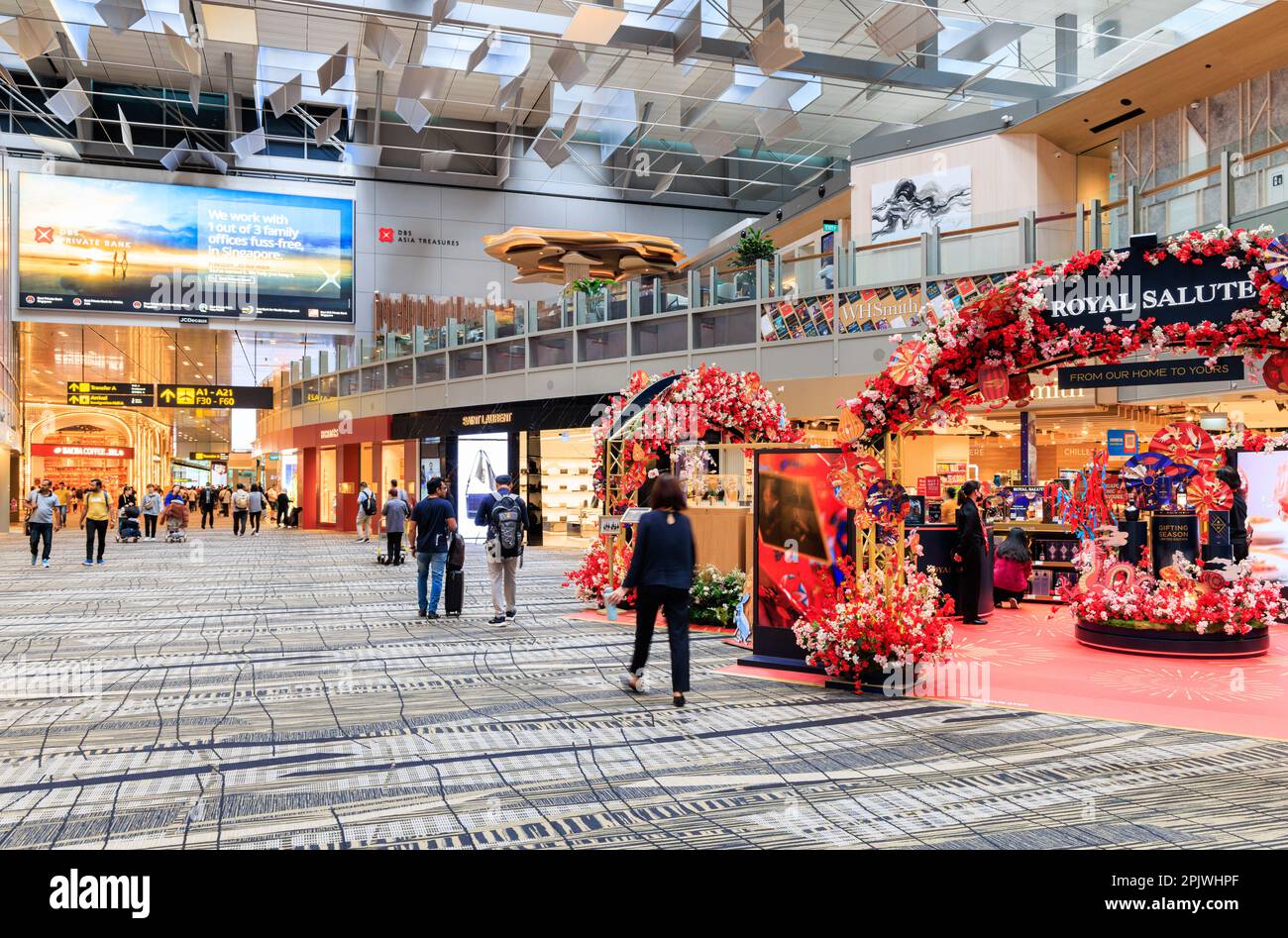 À l'intérieur du terminal 3 de l'aéroport de Changi, Singapour Banque D'Images