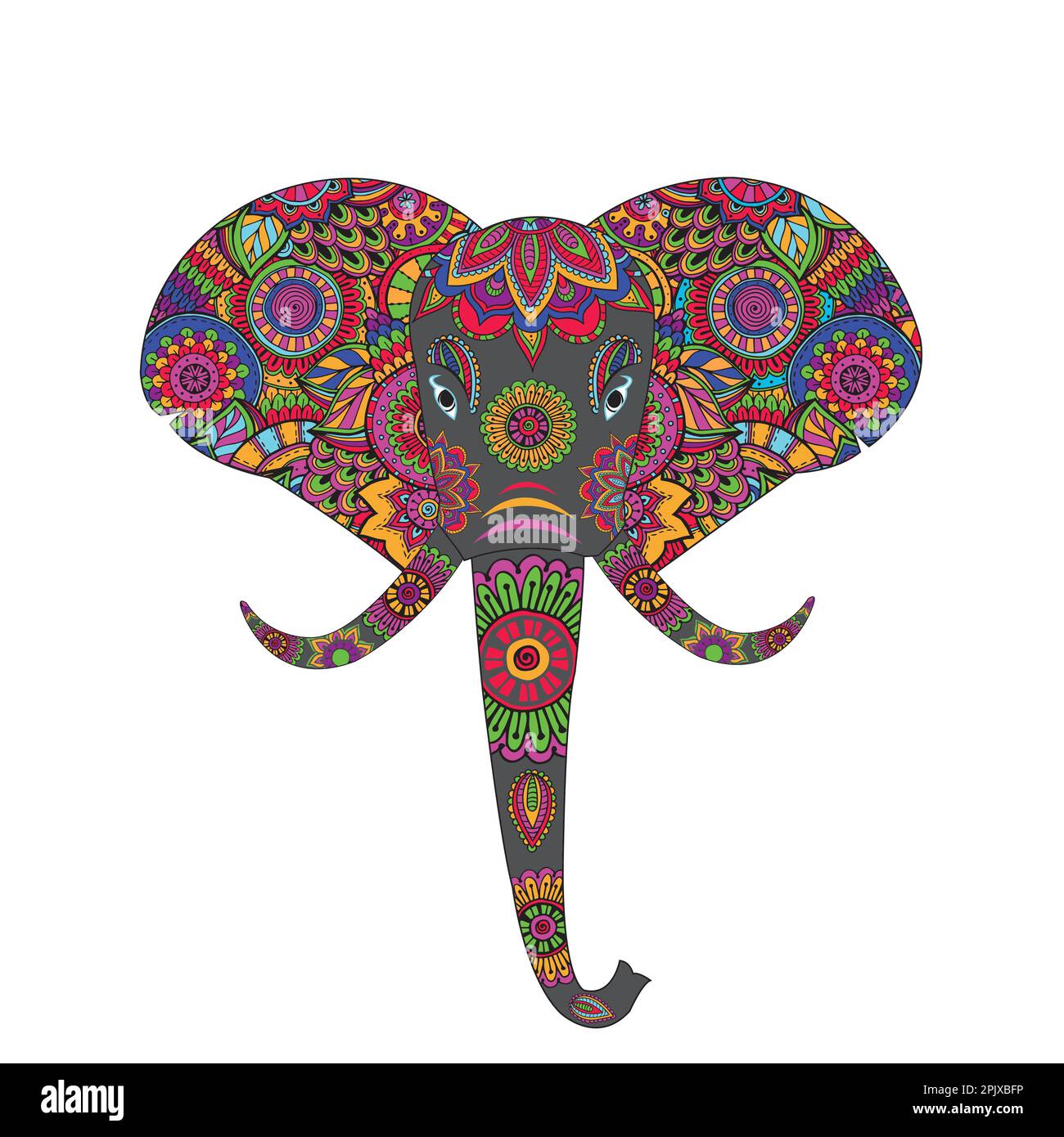 motif éléphant mandala décoration illustration vectorielle Illustration de Vecteur