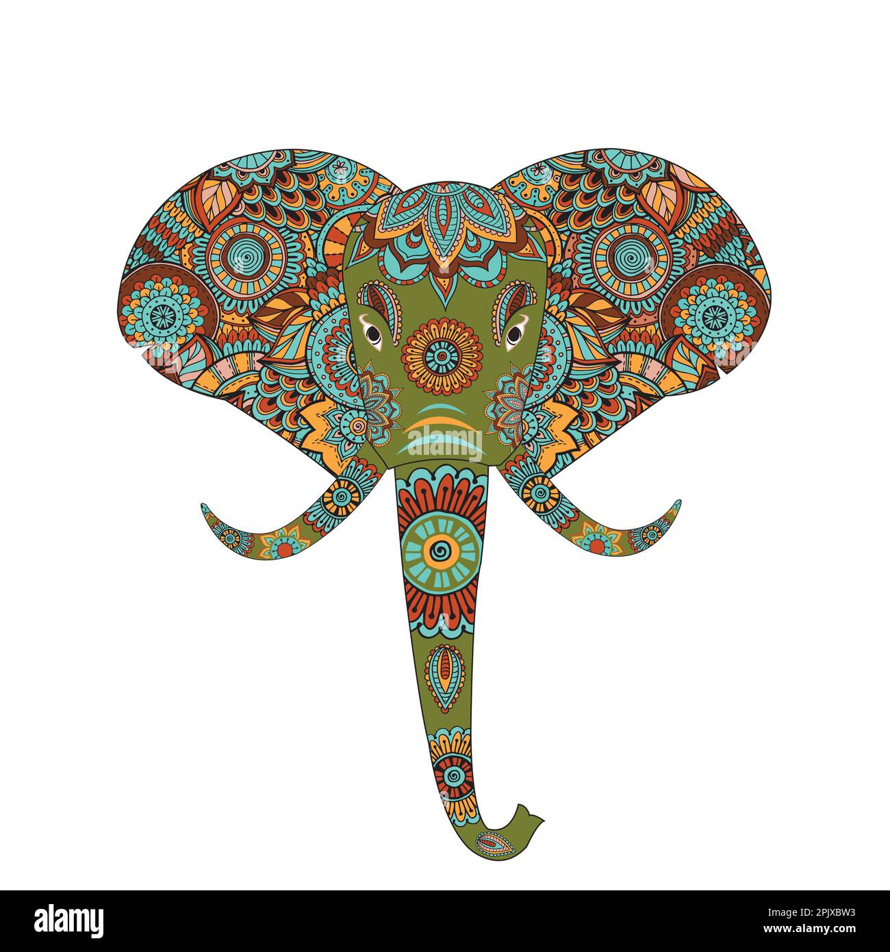 motif éléphant mandala décoration illustration vectorielle Illustration de Vecteur