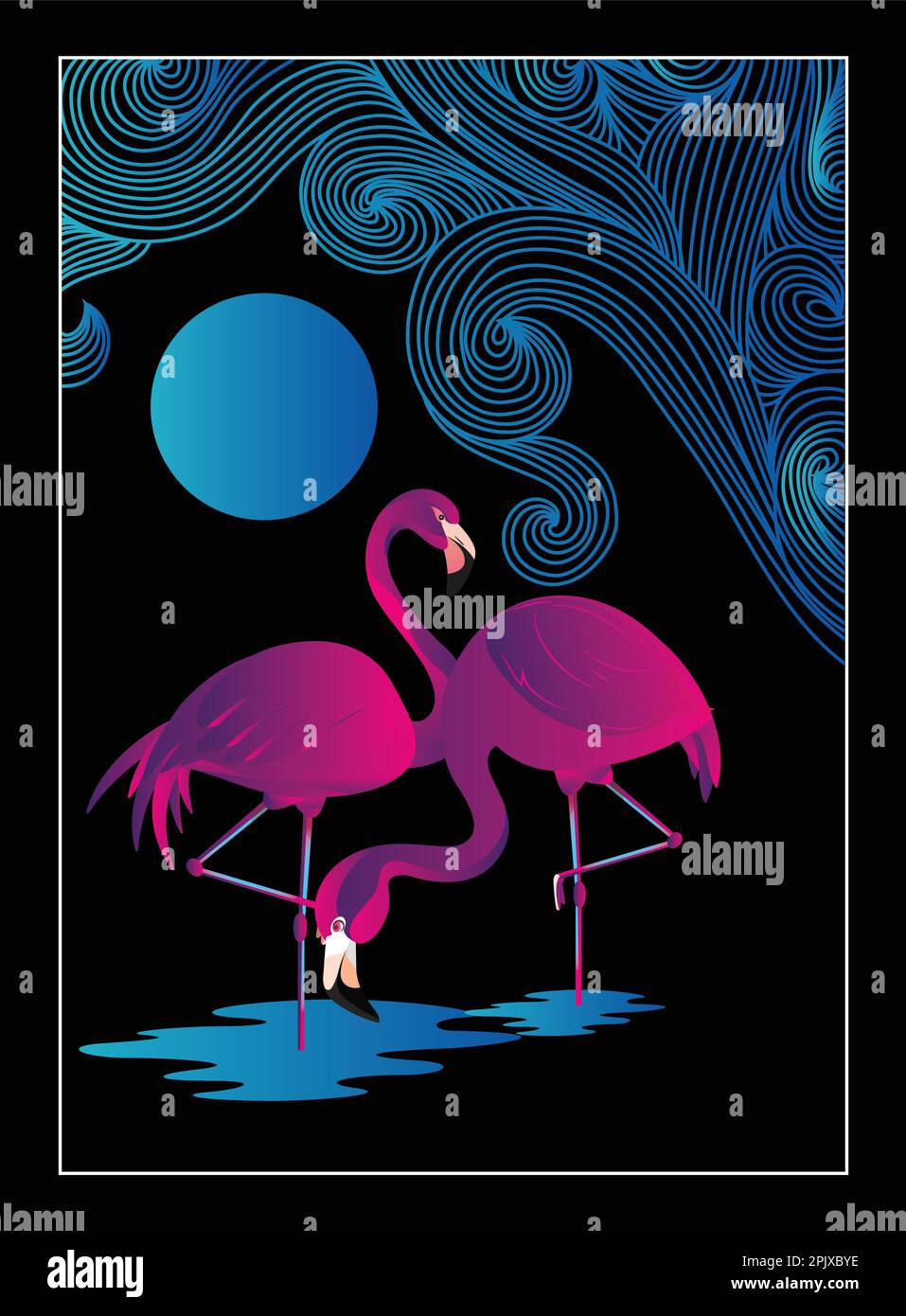 peinture de vecteur de dégradé flamingo Illustration de Vecteur