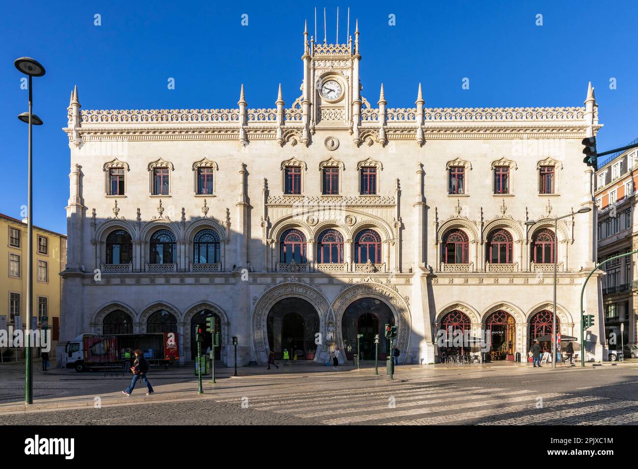 La gare de Rossio, Lisbonne, Portugal Banque D'Images