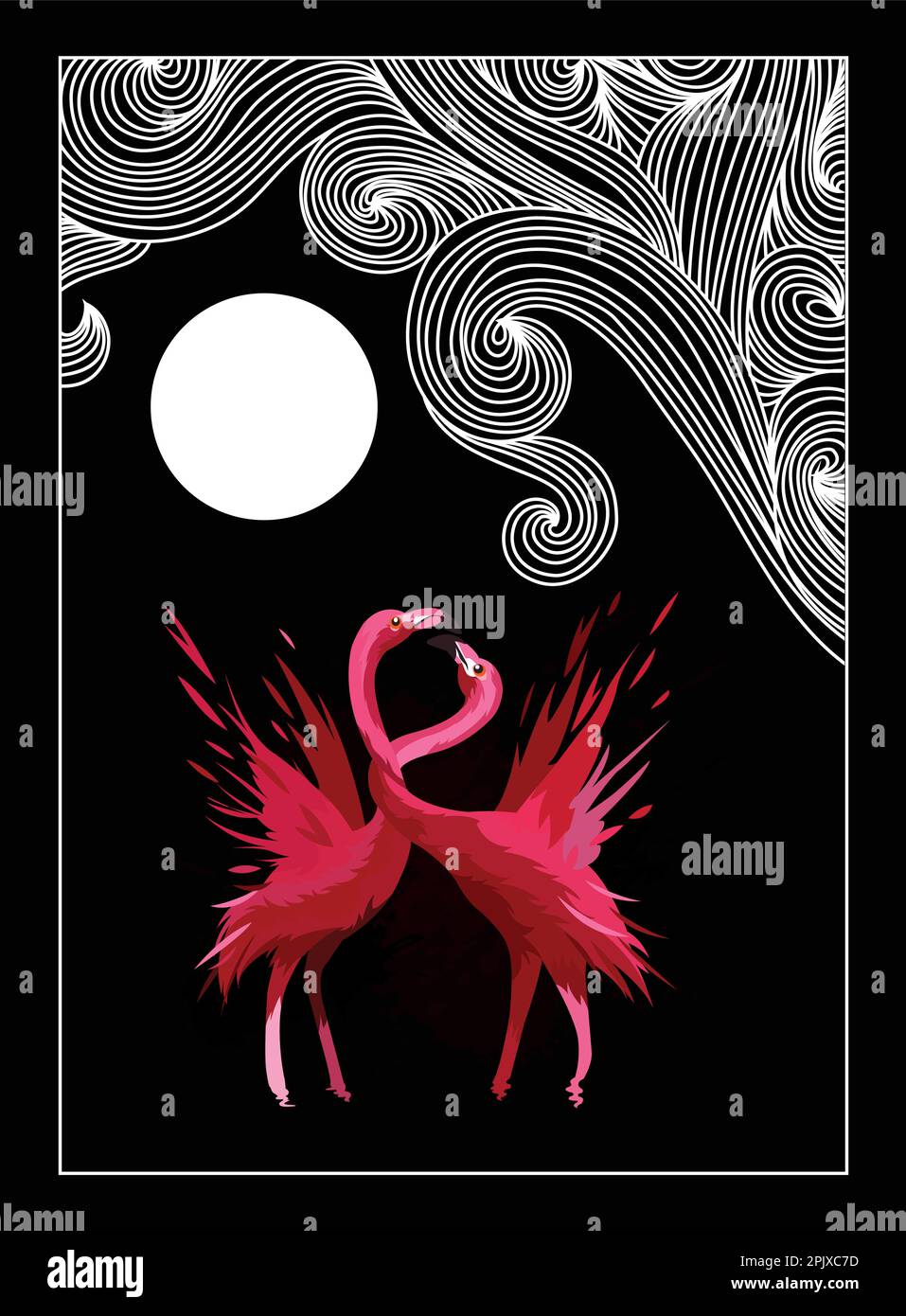 peinture de vecteur de dégradé flamingo Illustration de Vecteur
