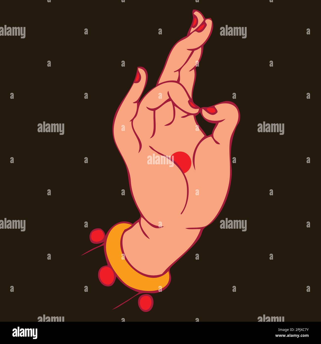 Bouddha main mudra traditionnel gestes illustration vectorielle traditionnelle Illustration de Vecteur