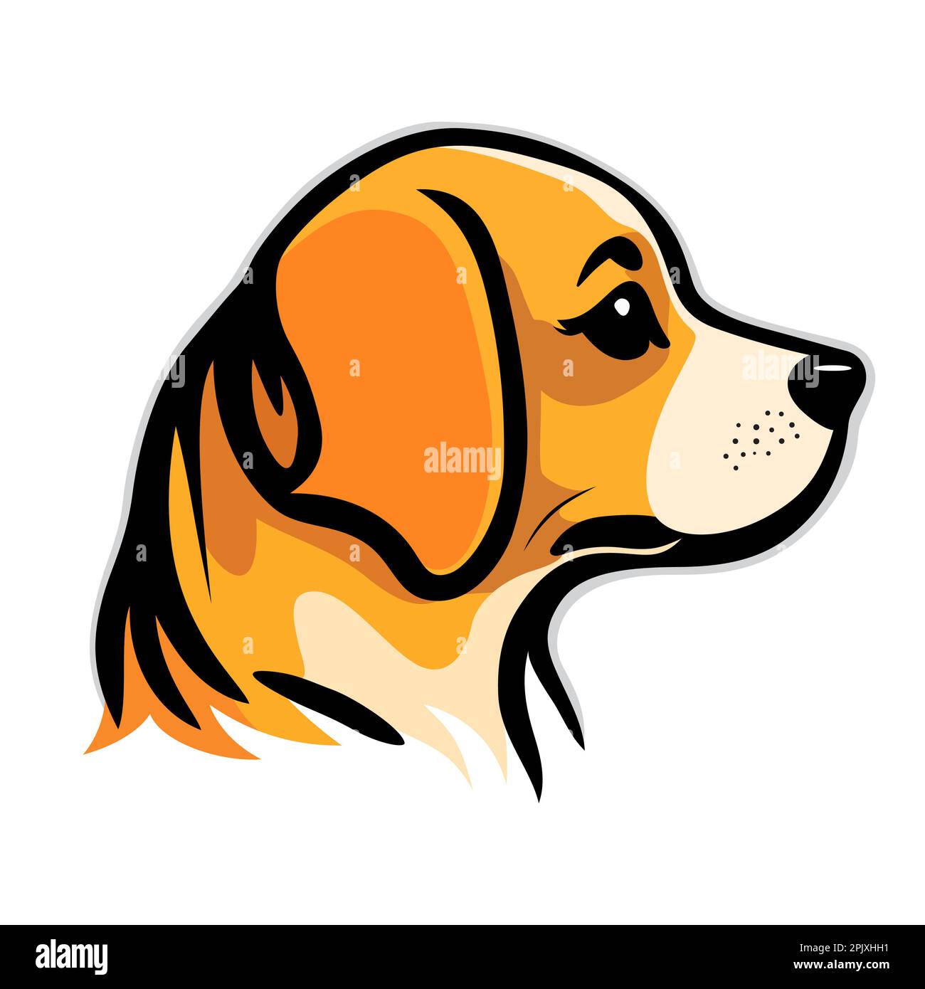 Logo de la tête de chien. Visage de chien abstrait et coloré. Visage de chien intelligent. Illustration vectorielle Illustration de Vecteur