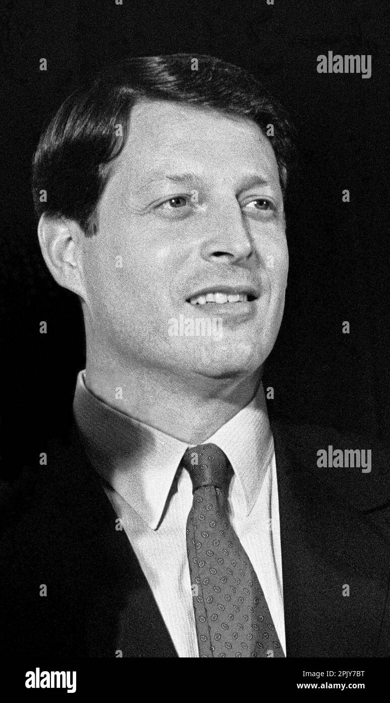 Al Gore à un Forum des dirigeants démocratiques à San Francisco, Californie, 1987 Banque D'Images