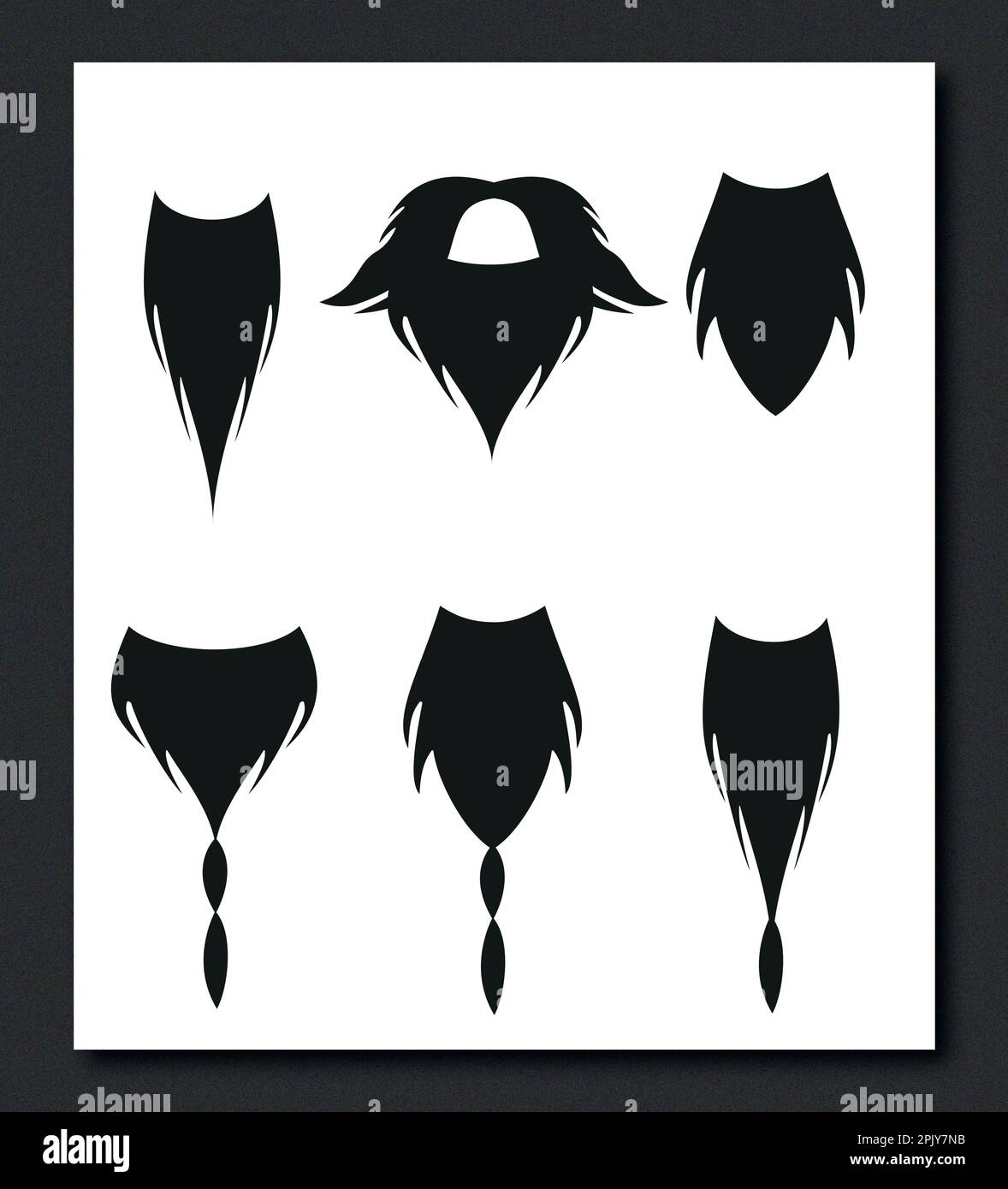 Différentes collections de moustache et de barbe, poils du visage, symbole vectoriel Illustration de Vecteur