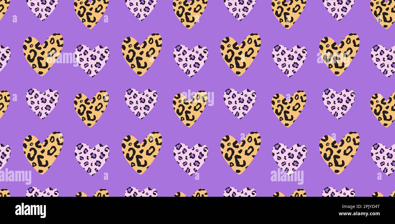 Cheetah Leopard peau d'animal coeur sans coutures motif Illustration de Vecteur