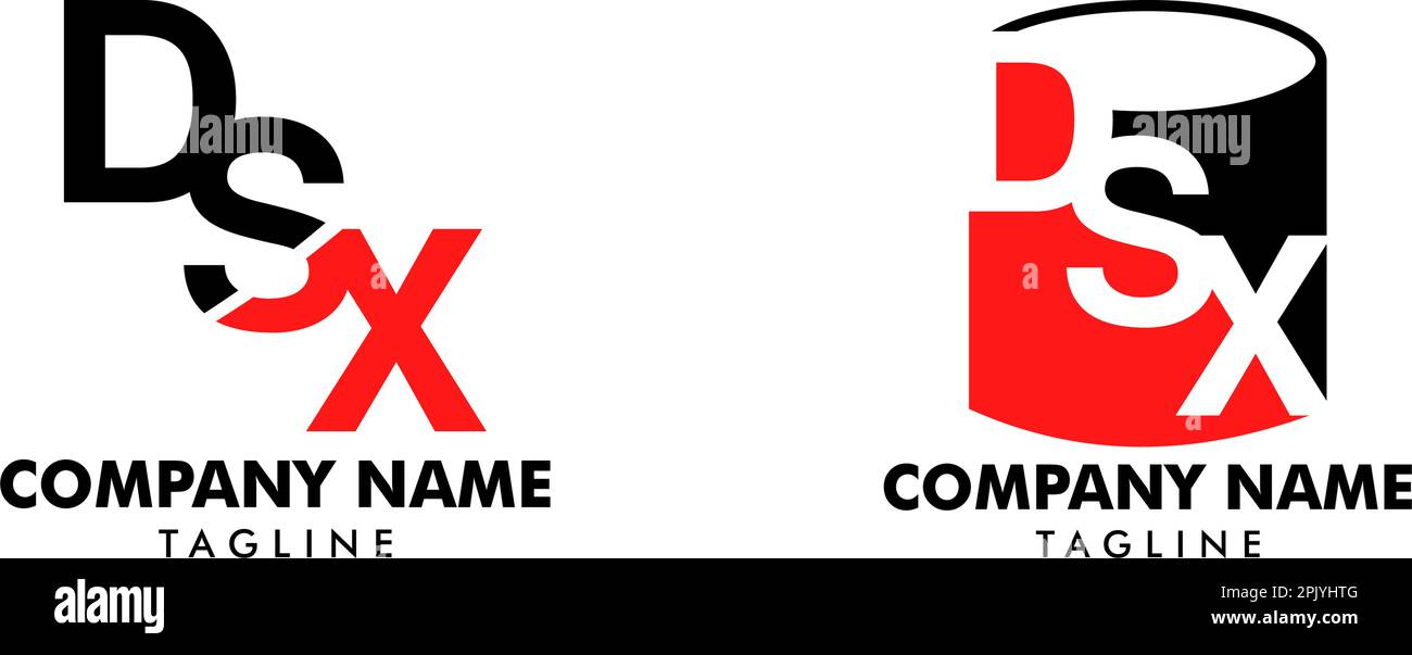 Jeu de conception initiale du modèle de logo DSX de la lettre Illustration de Vecteur
