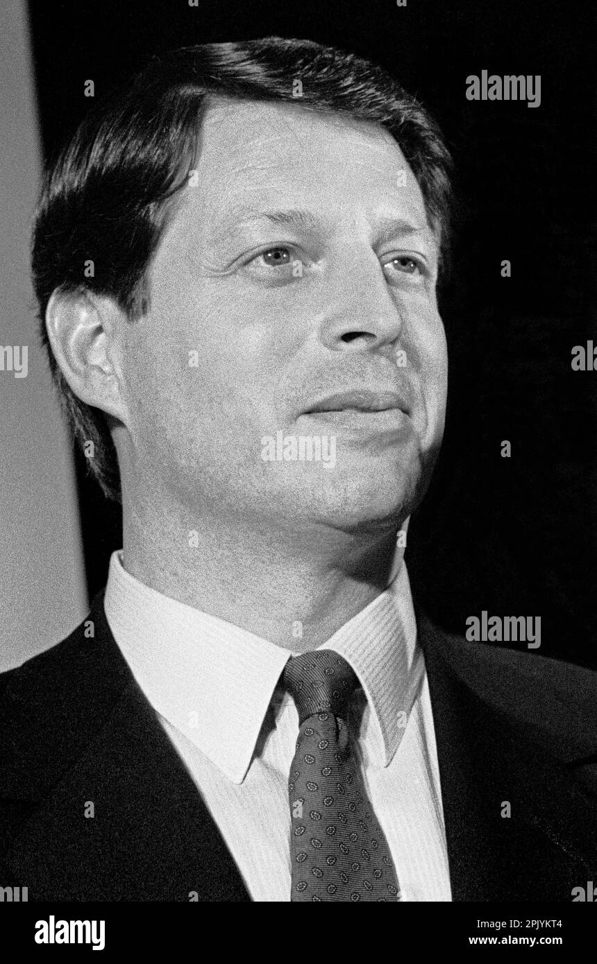 Al Gore à un Forum des dirigeants démocratiques à San Francisco, Californie, 1987 Banque D'Images
