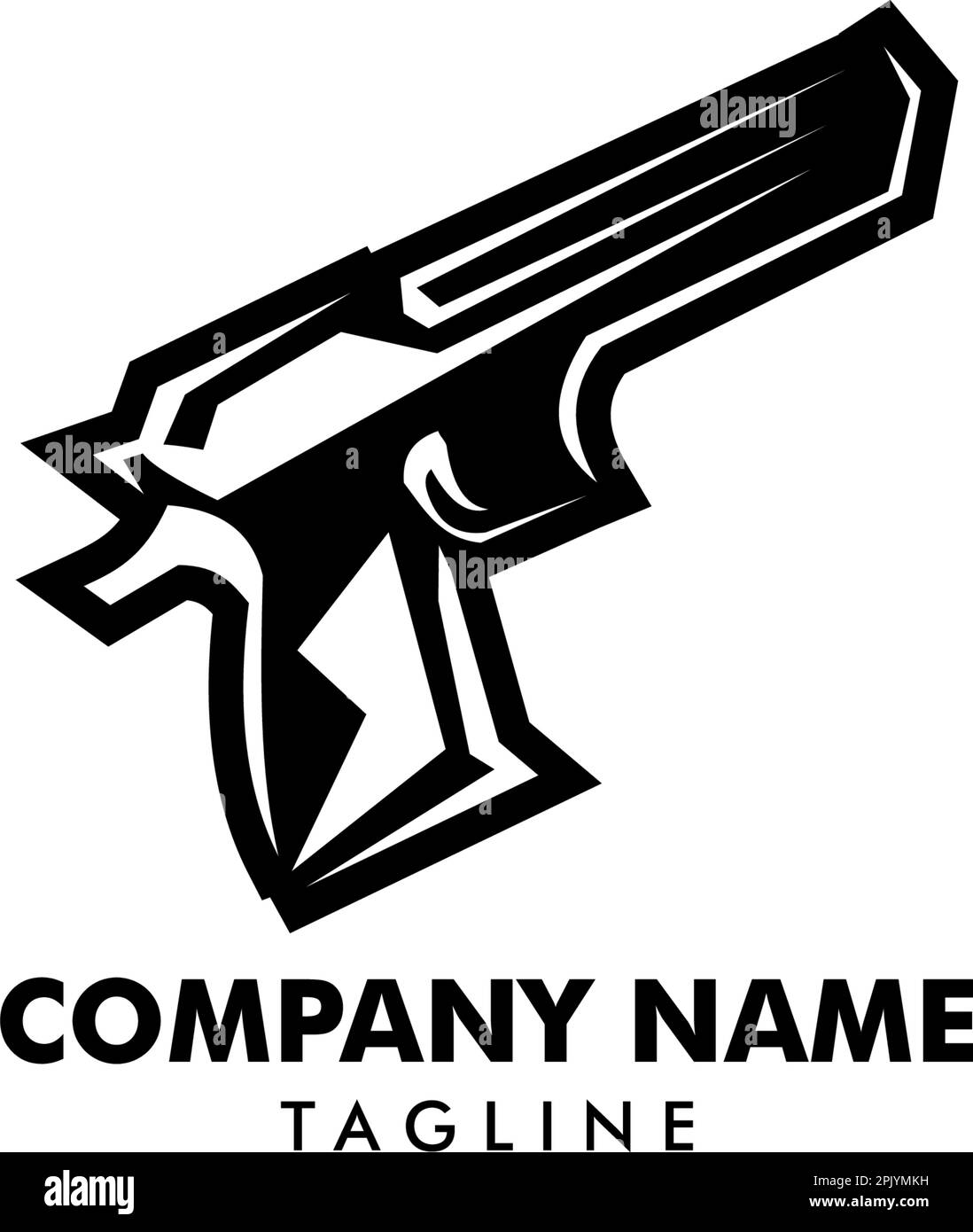 Modèle de logo vectoriel d'icône de pistolet Illustration de Vecteur