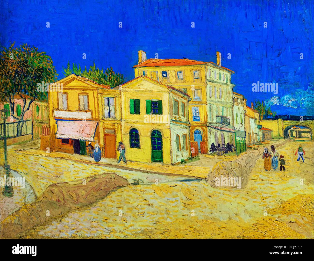 Maison jaune, peinture de Vincent Van Gogh. Banque D'Images
