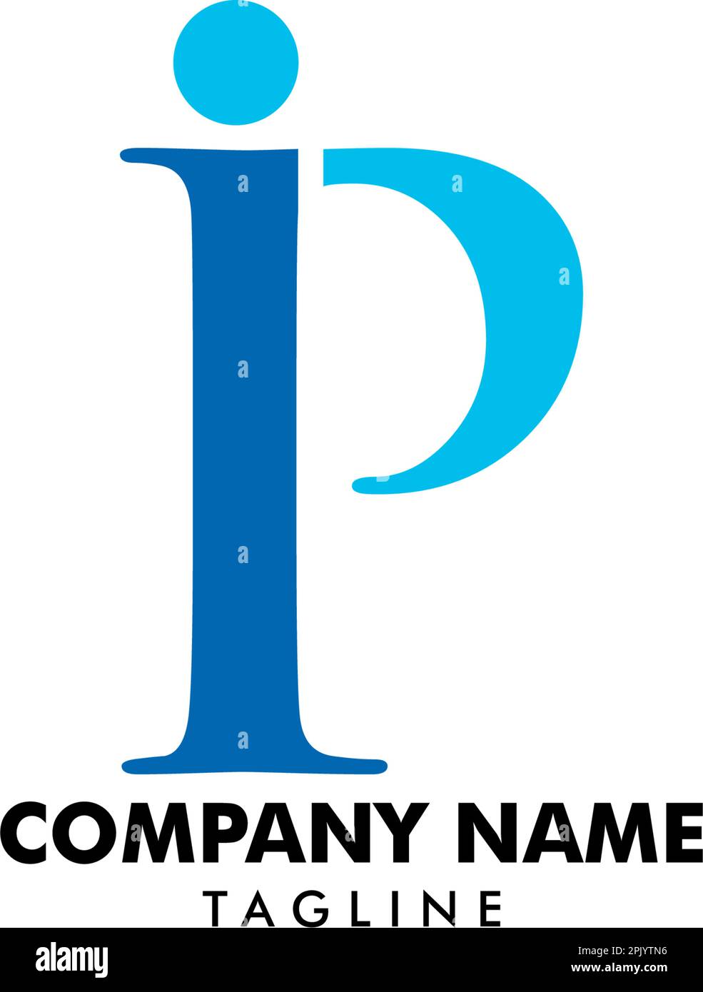 Modèle de logo IP de la lettre initiale Illustration de Vecteur