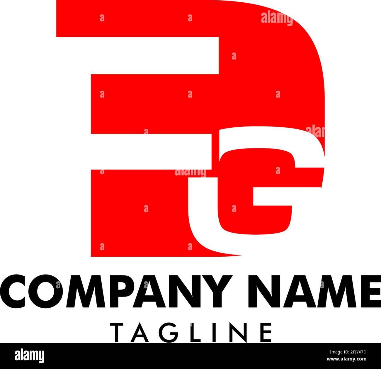 Conception initiale du modèle de logo lettre FG Illustration de Vecteur