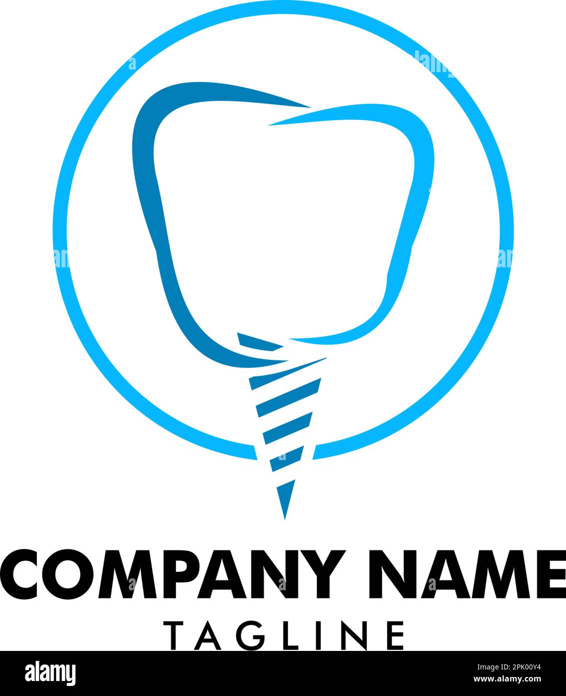Élément de conception de vecteur de logo d'implant dentaire pour clinique dentaire Illustration de Vecteur