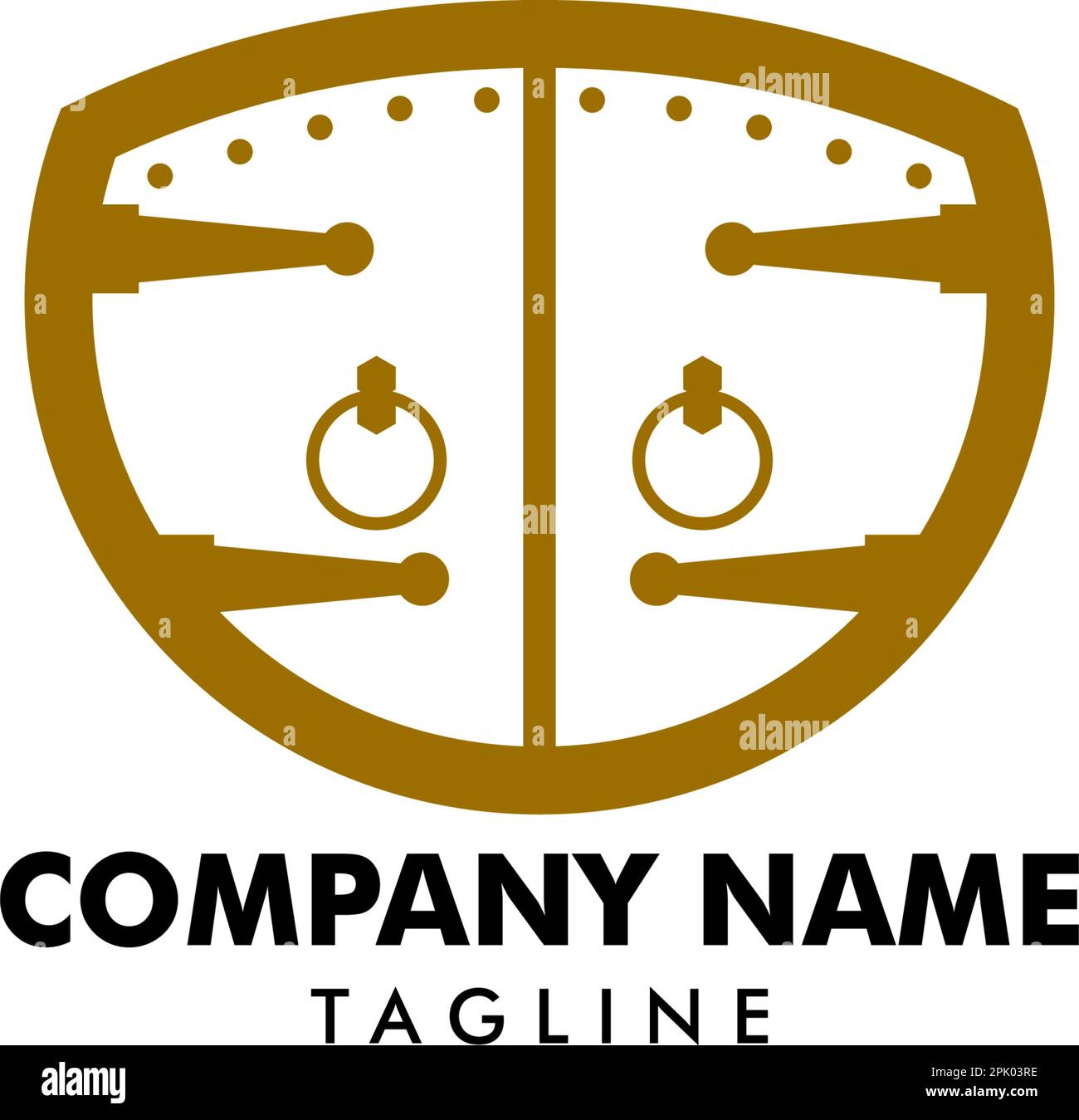 Modèle de logo vectoriel d'icône de porte classique Illustration de Vecteur