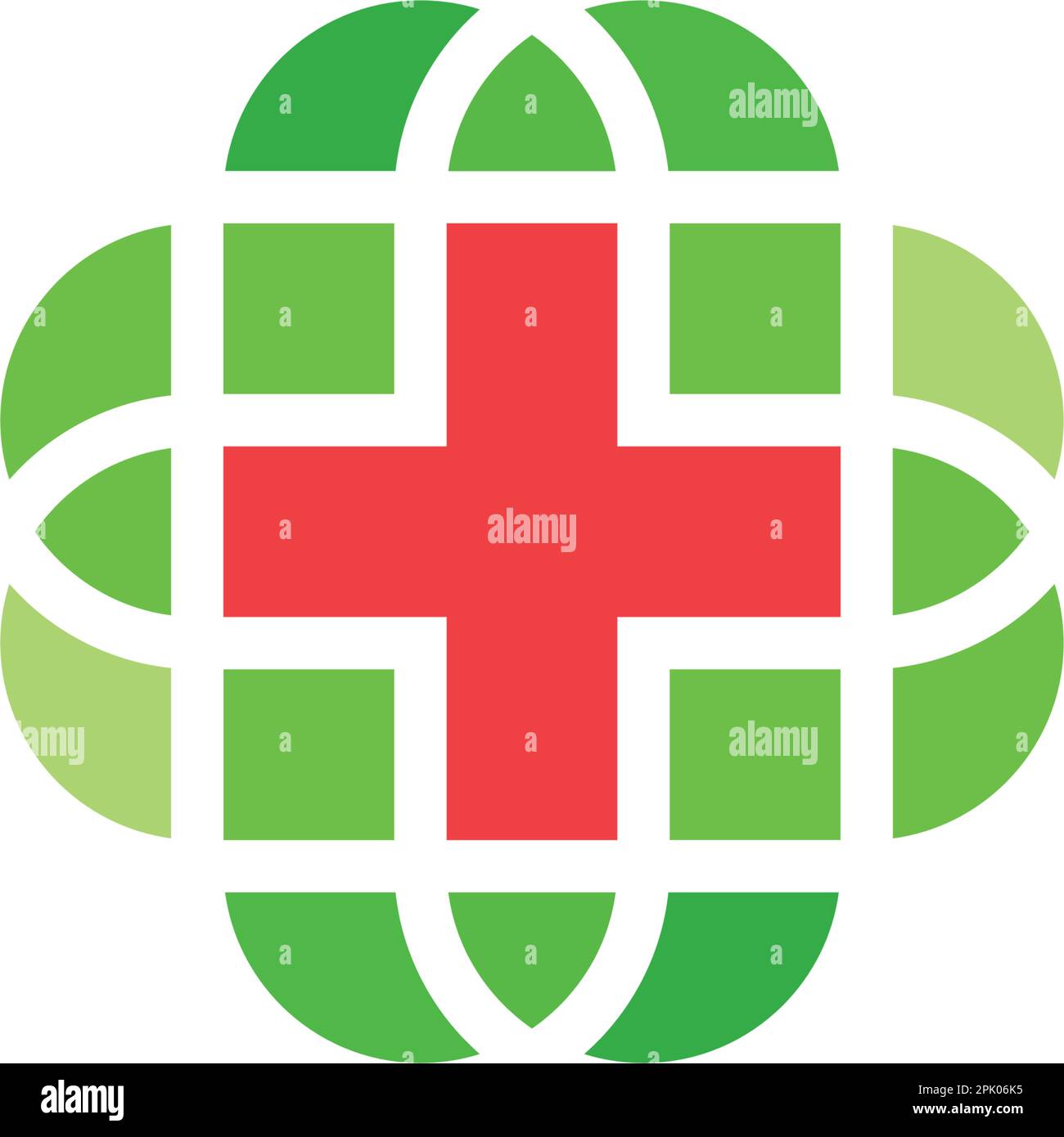 conception vectorielle du logo croisé médical de l'hôpital Illustration de Vecteur