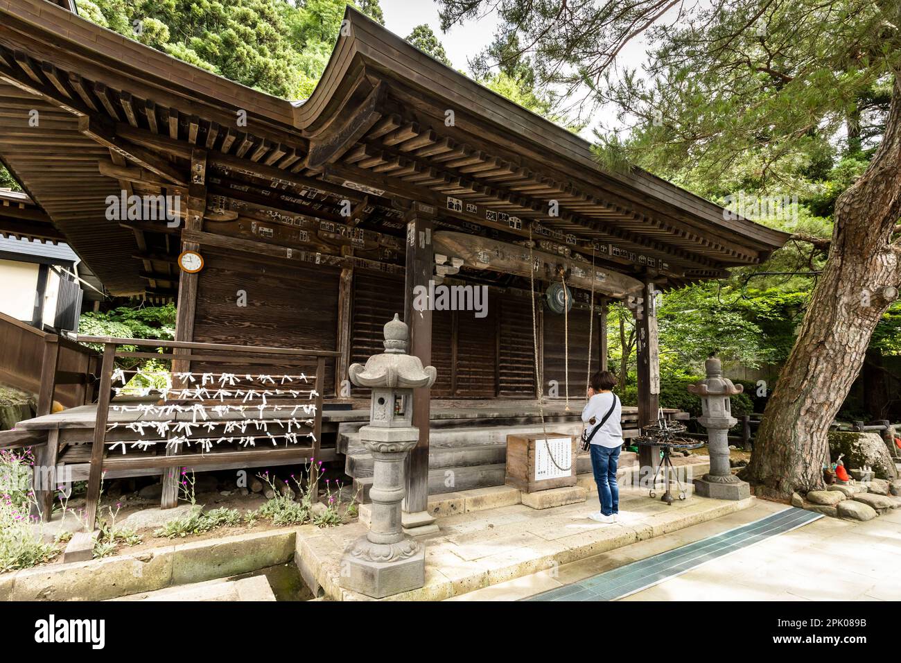 Temple Risshakuji, temples Yamadera, temple Nenbutudou, Yamadera, ville Yamagata, Yamagata, Tohoku, Japon, Asie de l'est, Asie Banque D'Images