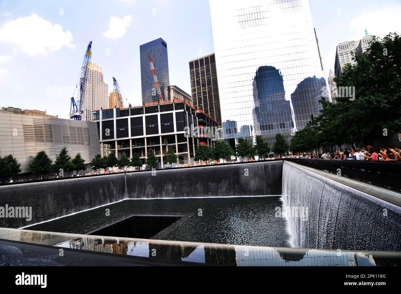 9/11 World Trade Center Memorial Fountains à Lower Manhattan, New York, États-Unis. Banque D'Images