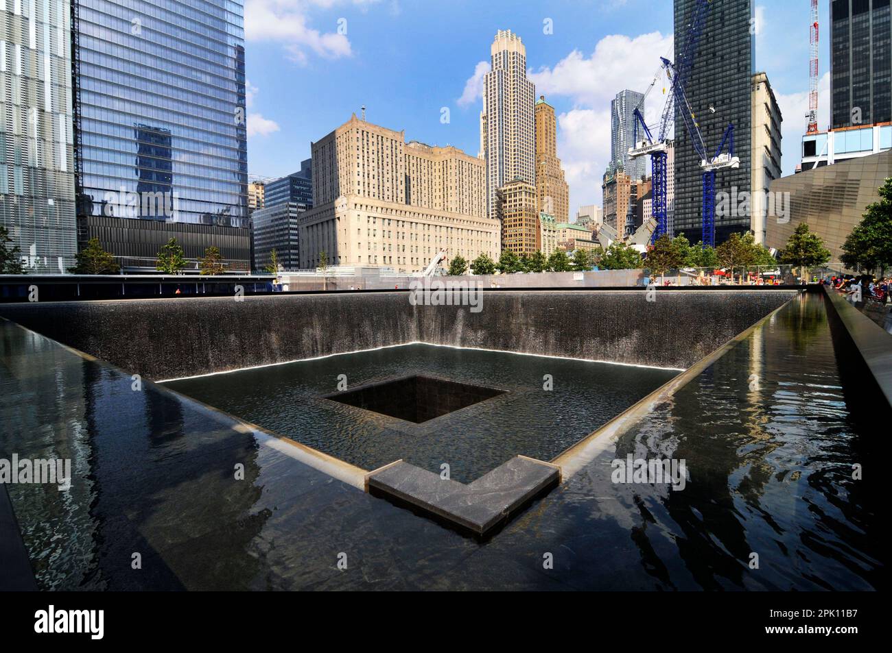 9/11 World Trade Center Memorial Fountains à Lower Manhattan, New York, États-Unis. Banque D'Images