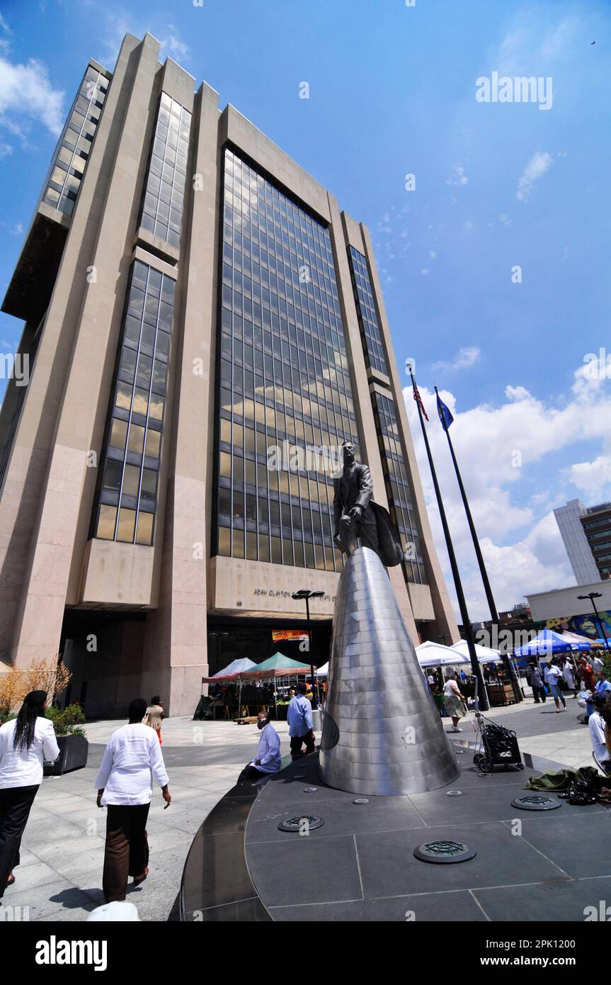 Adam Clayton Powell Jr, bureau d'État, Harlem, New York, États-Unis. Banque D'Images