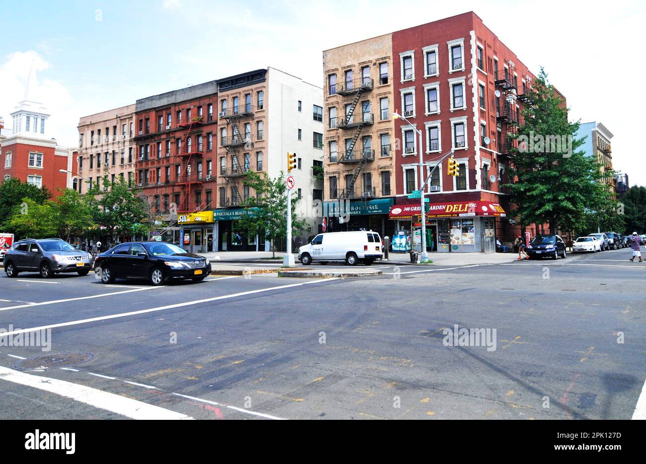 Boulevard Malcolm X (avenue Lenox) À Harlem, Manhattan, New York, États-Unis. Banque D'Images