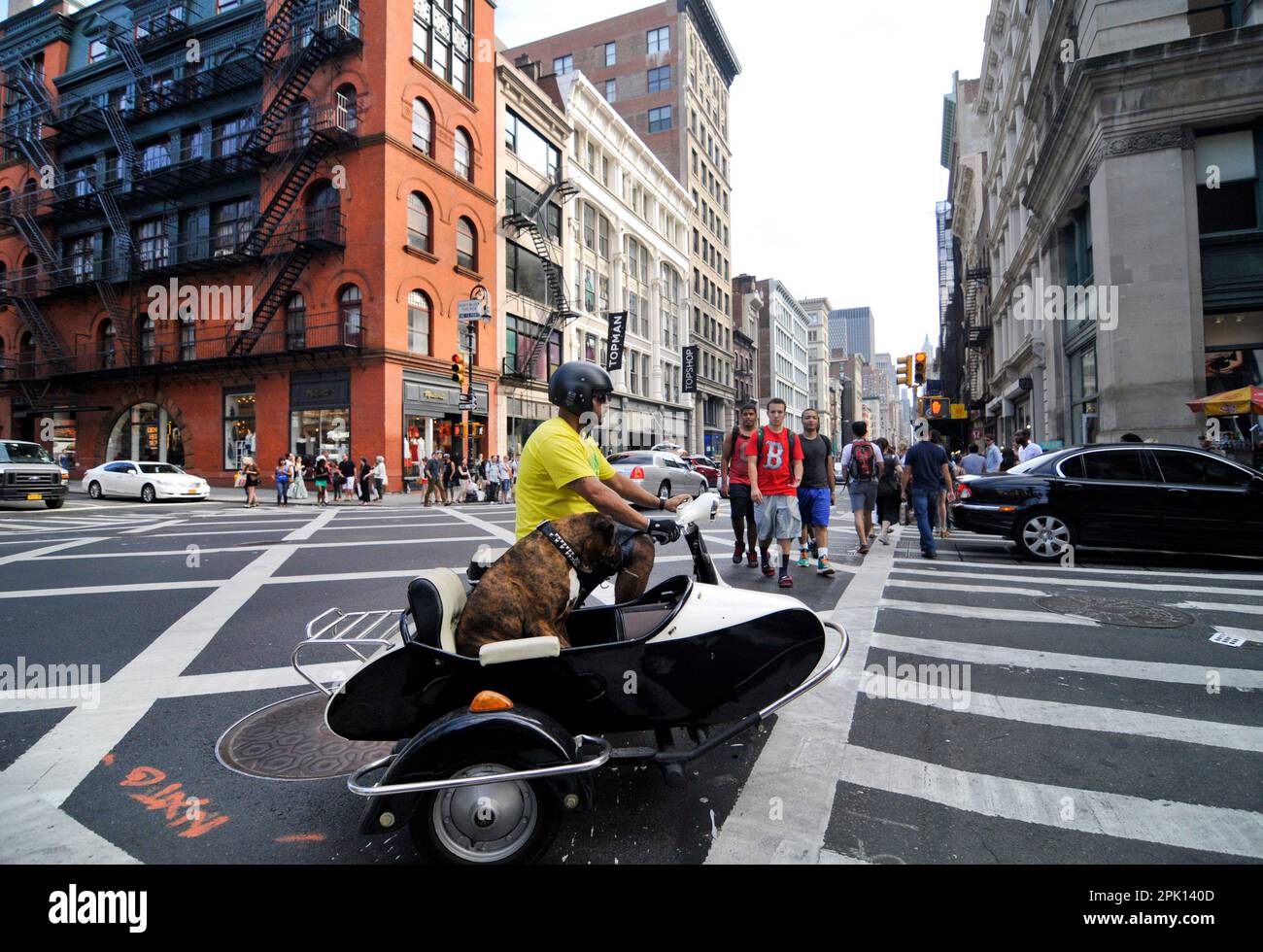 L'animation de Broadway Avenue à Soho, Manhattan, New York City, Etats-Unis. Banque D'Images