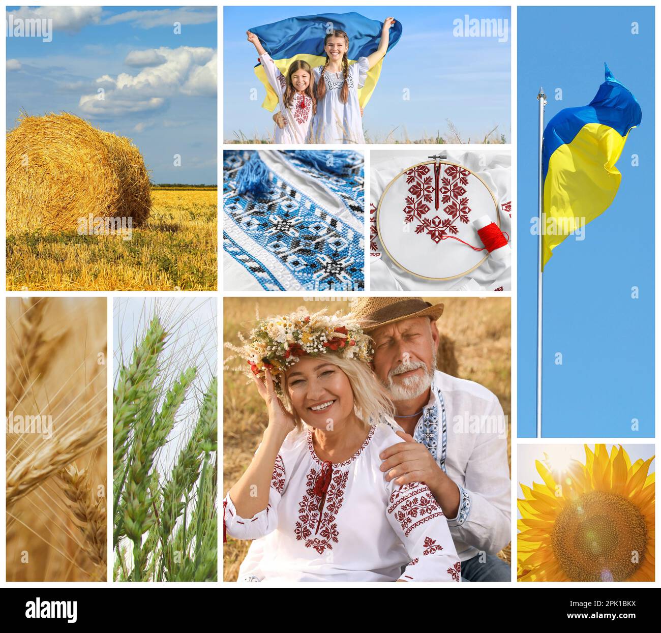 Collage avec différentes belles photos consacrées à la culture ukrainienne Banque D'Images