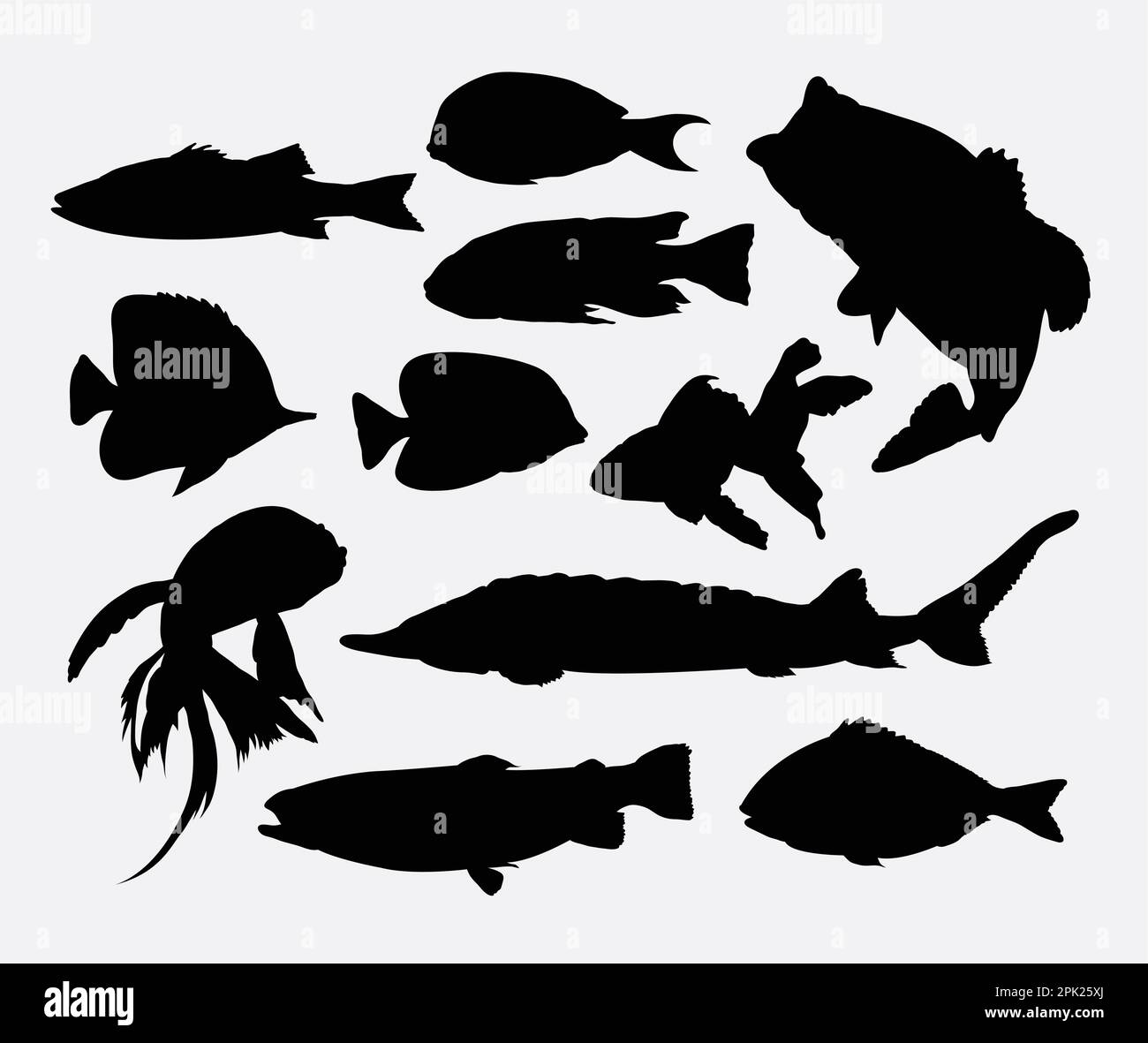 Silhouettes de poissons Illustration de Vecteur